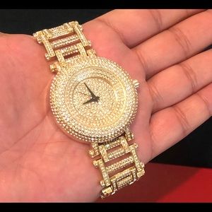 14K Gold Plated Fully IcedOut Bling Bling Watch